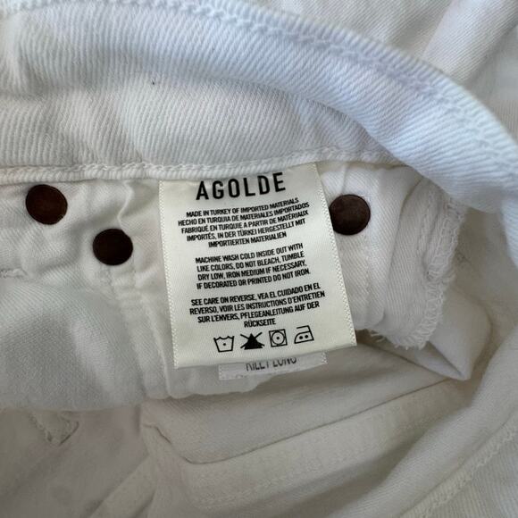 AGOLDE Riley Long High-Rise Straight Jeans sour cream‎ white 28 - Picture 10 of 12